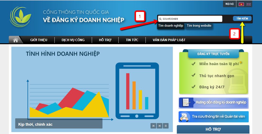 Tra cứu tên doanh nghiệp qua mã số thuế